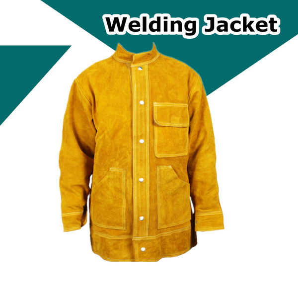 Heat Flame-Resistant Heavy Duty Leather Welding Jacket Cowhide Weld Coat Large