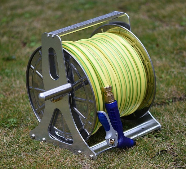 1/2'' X 60M Water Hose Reel Rack Stainless Steel Portable Pipe Holder Storage AU
