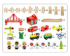 80 Pcs Electric Train Set -Wooden Track & Crane & Trains Toys Set Kids DIY Toy
