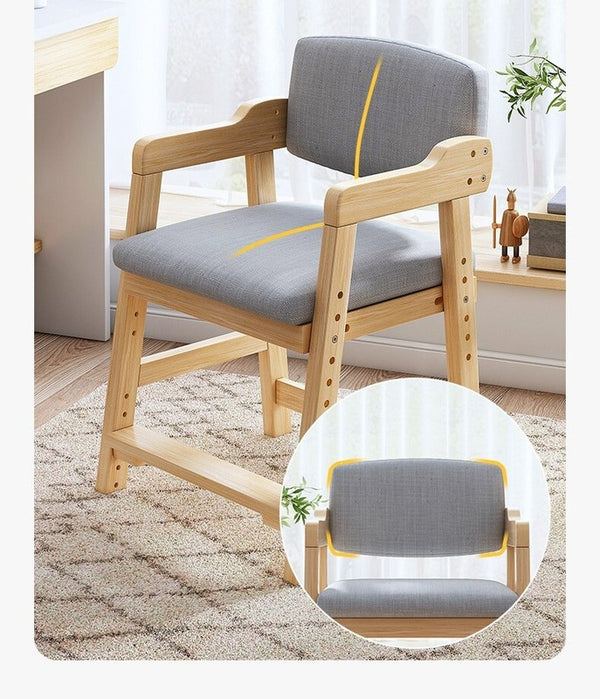 Wooden High Chair for Toddlers Teens Learning Chair Grows with Kid for Dining