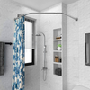 Stretchable Bathroom Corner Shower Curtain Rod Diamond Shaped Stainless Steel AU