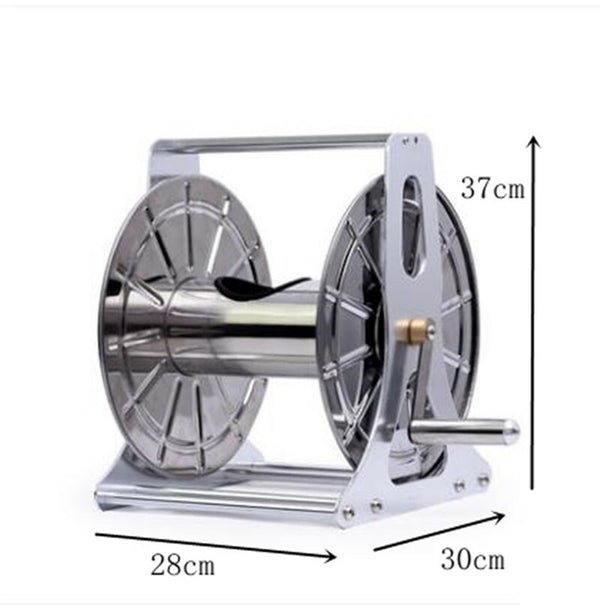 1/2'' X 60M Water Hose Reel Rack Stainless Steel Portable Pipe Holder Storage AU
