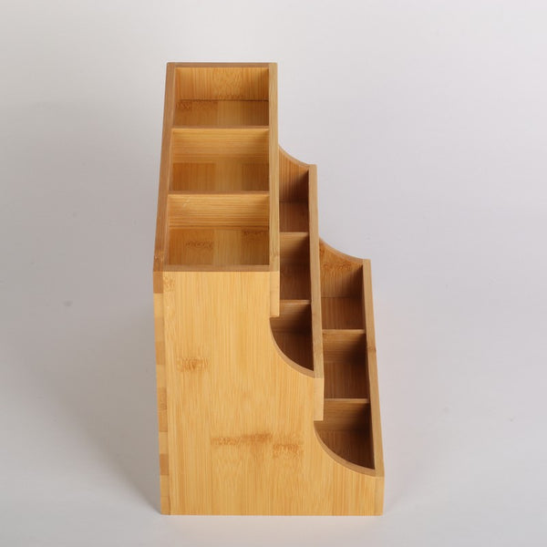 3 Layers Bamboo Tea Bag Caddy Box Storage 3 Layer Bamboo Tea Bag Organizer Boxes