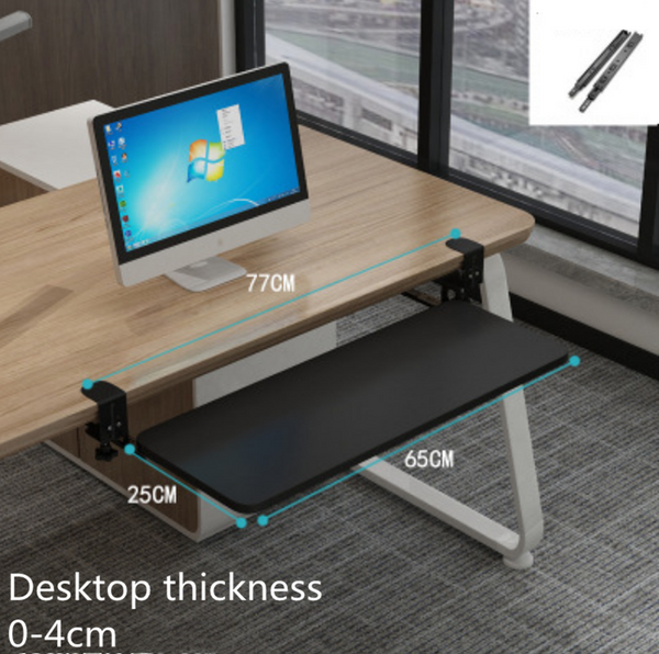 Keyboard Tray Under Desk Slide-Out Platform Computer Drawer for Typing Black AU