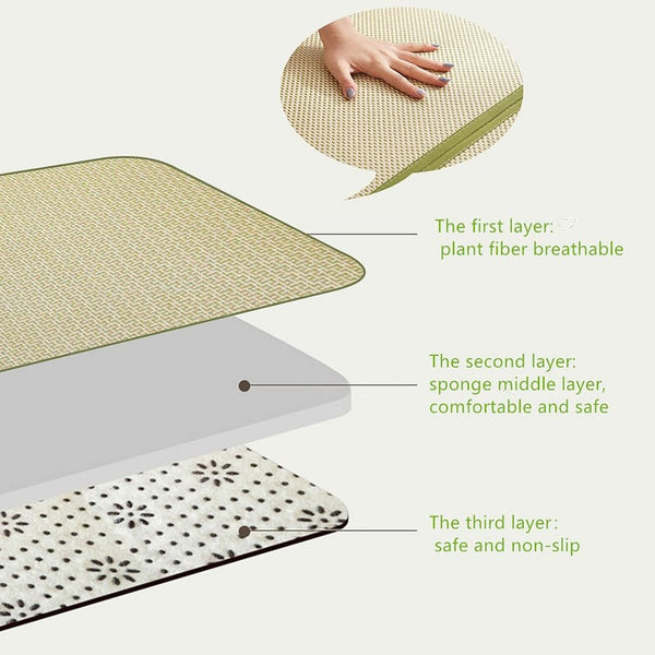 180*180cm Tatami Mat Rattan Japanese Floor Mat 1.2cm Thickness Large Area Rug