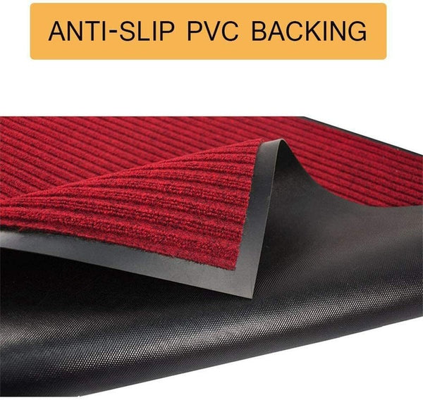 3x10' Floor Carpet Non Slip Rubber Door Mat Entrance Hallway Runner Rug Red Mat