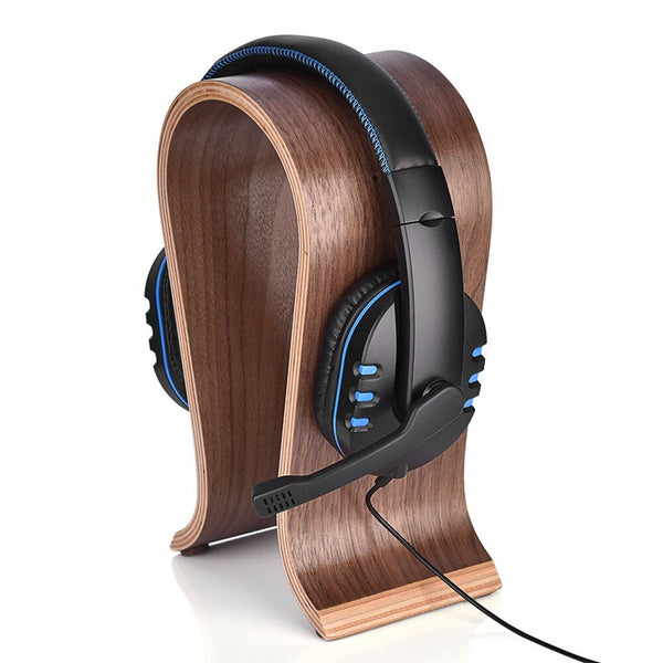 Wood Arch Headphone Stand Holder Hanger Walnut Earphone Headset Display Rack AU
