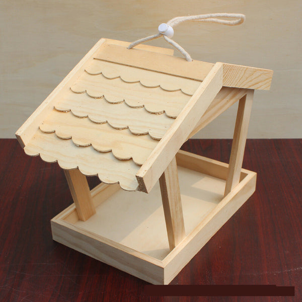 Hanging Wooden Bird House Feeder Outdoor Nest for Wild Birds Garden Decoration