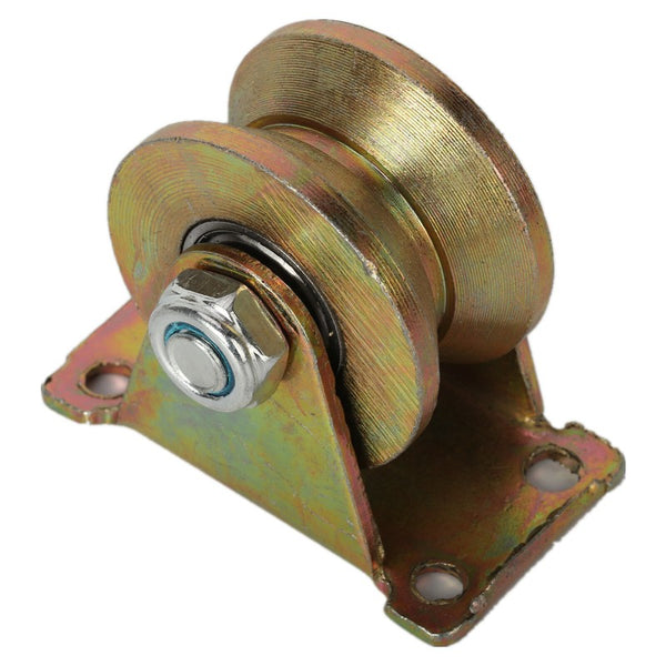4pcs 2" V Groove Wheel Sliding Gate Caster with Bracket for Garage Door/Lifting