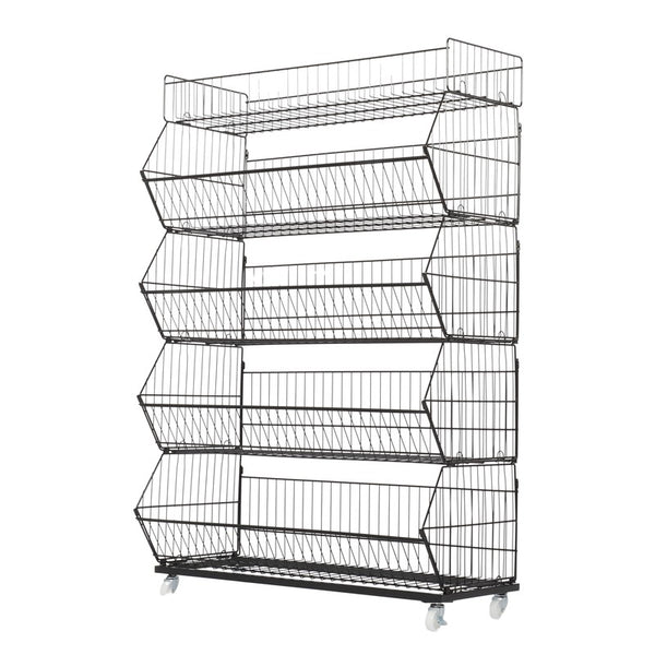 5 Tier Retail Display Rack Organizer Storage Shelf Heavy Duty Metal Basket Cart