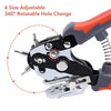 Professional Revolving Leather Belt Hole Punch Plier for Belt Fabric Paper