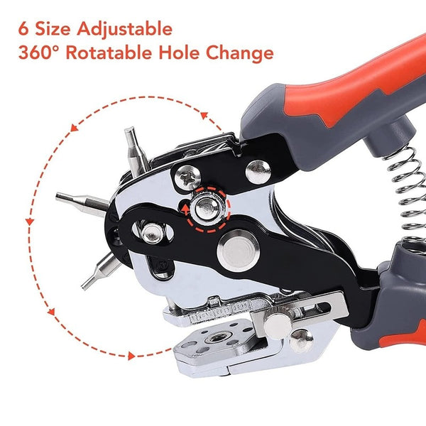 Professional Revolving Leather Belt Hole Punch Plier for Belt Fabric Paper