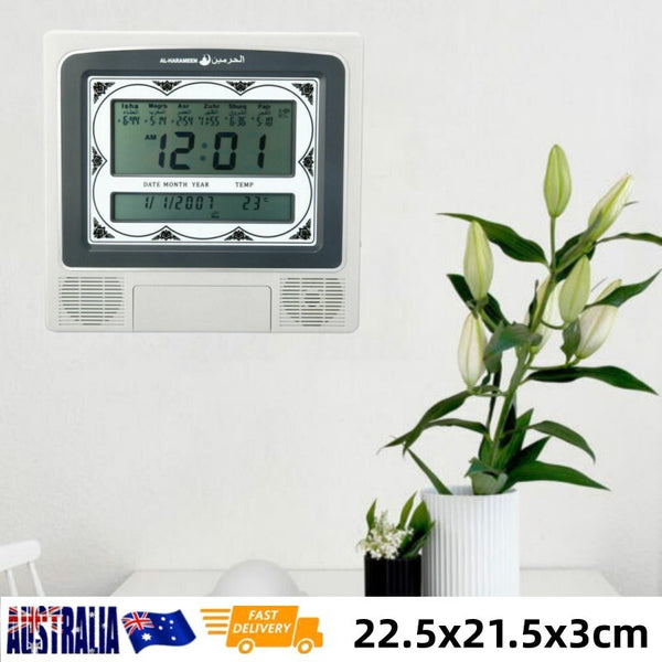 Azan Adhan Clock Islamic Muslim Prayer Alarm Wall Table Mosque Digital Clock