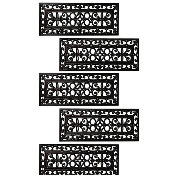 5x Rubber Stair Treads Non Slip Safety Outdoor Porch Floor Step Mats Staircase