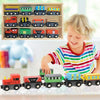 Christmas Train Toy 12Pcs Magnetic Wooden Train Set Train Xmas Gift with Box