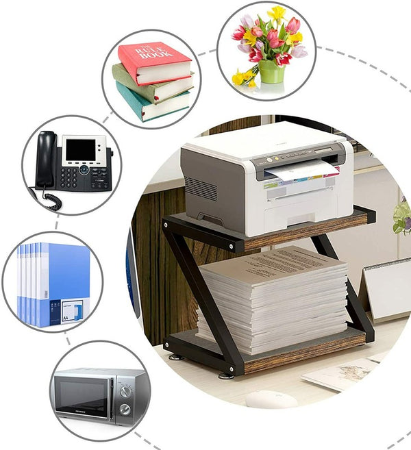 2 Tier Desktop Printer Rack Shelf Office Room Metal Racks Printer Holder