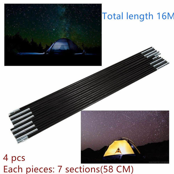 2X7 Sections Foldable Fiberglass Tent Pole Replacement Kit for Camping Hiking AU