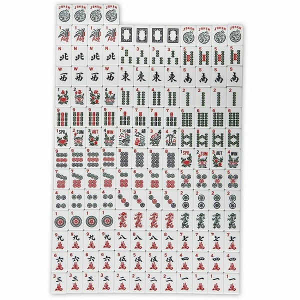 American Mahjong Set 166 Tiles 4 Pushers Racks Portable MahJong Travel Soft Bag