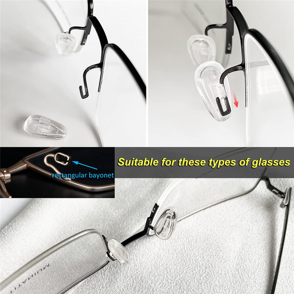 5 Pairs Anti Slip Support Nose Pads Push-in for Eyeglasses Eyewear Accessories