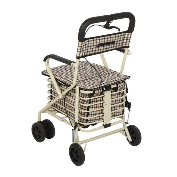 Shopping Trolley on Wheels Portable Folding Elderly Shopping Cart Walking Aid