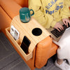 Flexible Bamboo Sofa Arm Chair Tray Table Organiser Snack Serving Tray Arm Rest