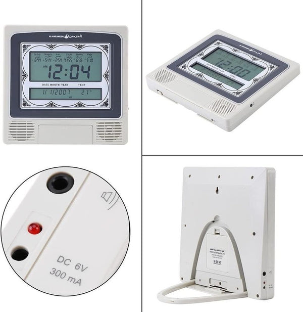 Azan Adhan Clock Islamic Muslim Prayer Alarm Wall Table Mosque Digital Clock
