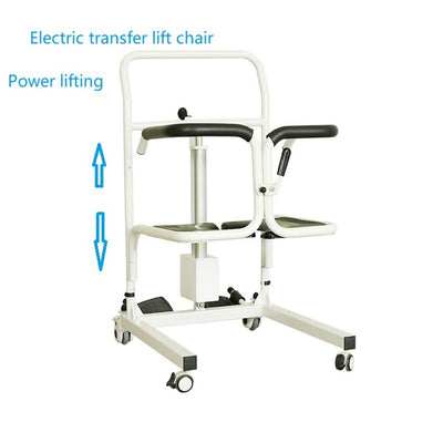 Transfer Lift Chair for Elderly Height Adjustable Electric Wheelchair 180° Split