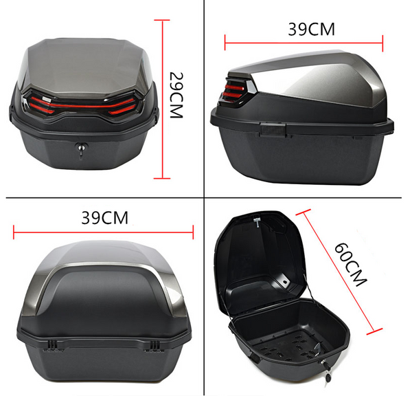 Motorcycle Tour Tail Box Scooter Trunk Luggage Lockable Waterproof w/ Mountings