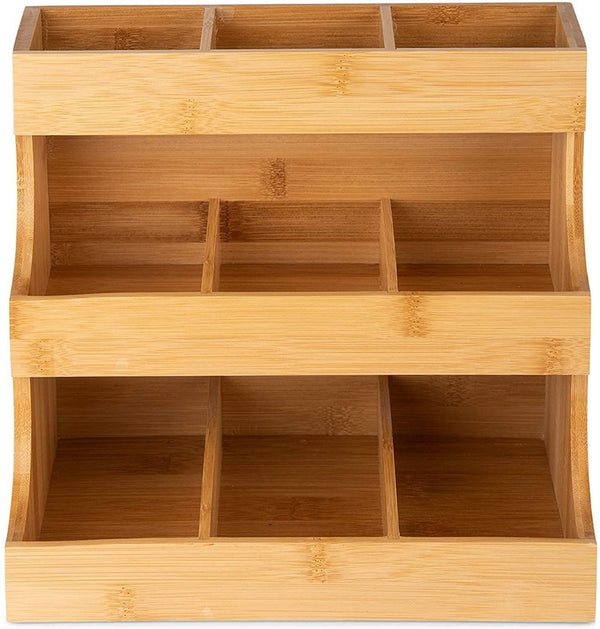 3 Layers Bamboo Tea Bag Caddy Box Storage 3 Layer Bamboo Tea Bag Organizer Boxes