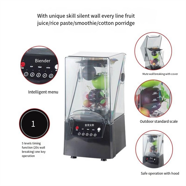 2L Commercial Blender Mixer W/ Cover Quiet Juicer Smoothie Mixer Food Processor