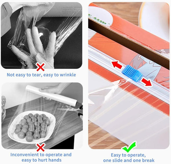 6 Pcs Slide Cutter 12.9 Inches Replacements for Plastic Food Wrap Self Adhesive