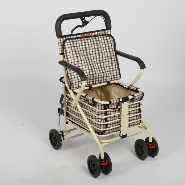 Shopping Trolley on Wheels Portable Folding Elderly Shopping Cart Walking Aid
