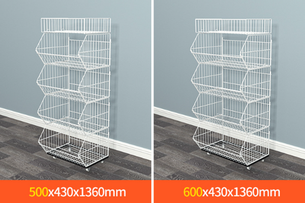 5 Tier Retail Display Rack Organizer Storage Shelf Heavy Duty Metal Basket Cart