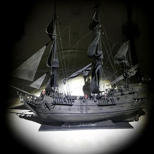 80cm Black Pearl Ship DIY Assemble Model Wooden Sailing Boat Toy Birthday Gifts