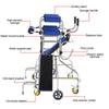 Mobility Walking Aid Walker Frame w/6 Wheels&Seat For Handicapped Rehabilitation