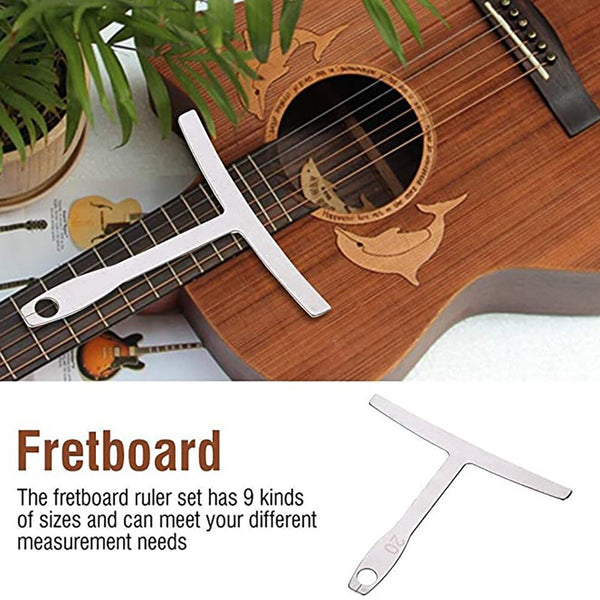 17 Pcs Guitar Luthier Tool Radius Gauge String Action Ruler Guitar Bass Setup