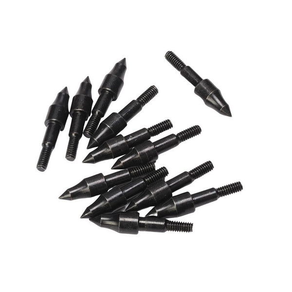 12pcs Carbon Steel Screw Thread Arrow Point Archery Arrowhead Target Field Tips