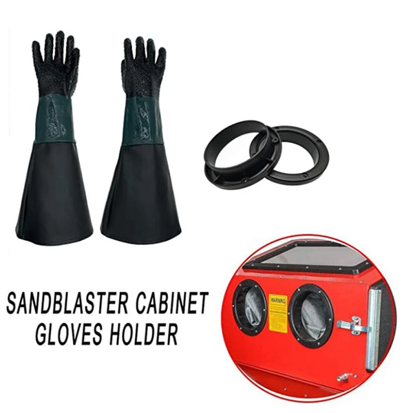 2x Sandblasting Cabinet Gloves Blast Protection Glove Holders Safety Work Gloves