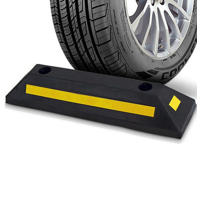 2pcs Car Parking Barrier Anti-Collision Locator Rubber Block Truck Wheel Limiter