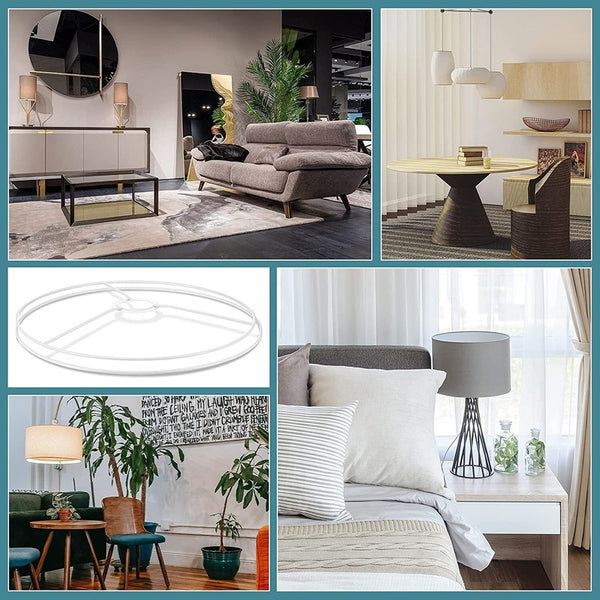 E27 DIY Circular 14/20/30cm Lampshade Frame Ring Set Lamp Light Shade Kit