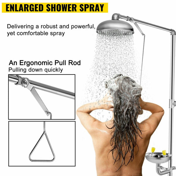 2 In 1 Emergency Eye Wash Shower Station Combination Washer Station First Aid