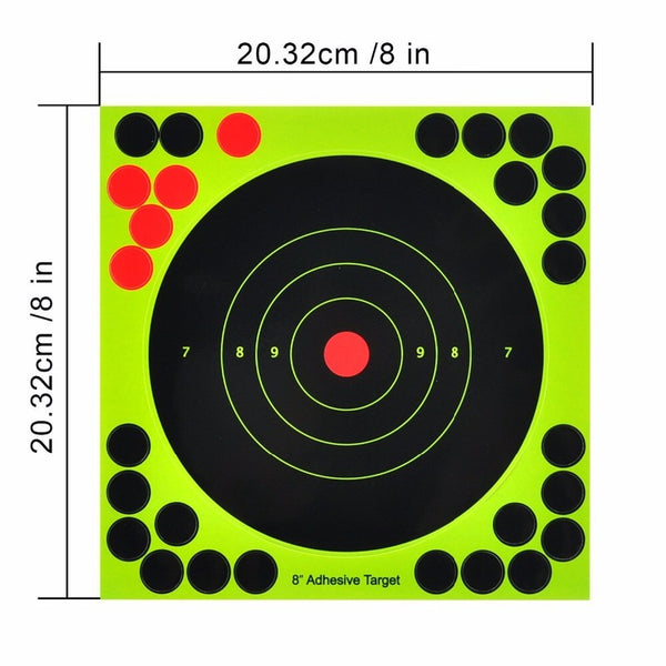 50Pk 8" INCH 20cm REACTIVE SPLATTER SHOOTING AIR RIFLE TARGET SELF ADHESIVE