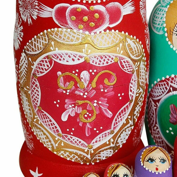 10pcs Russian Nesting Dolls Stacking Wooden Matryoshka Dolls Home Decor Gifts AU