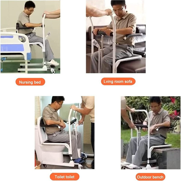 Transfer Lift Chair for Elderly Height Adjustable Electric Wheelchair 180° Split