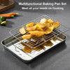 Stainless Steel Baking Pan Oven Tray Cookie Sheet Commercial Roasting Deep Pans
