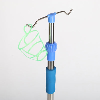 2 Hook Adjustable IV Pole Portable Drip Bag Stand for Clinic Household Care