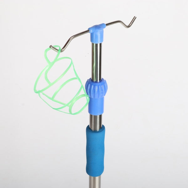 2 Hook Adjustable IV Pole Portable Drip Bag Stand for Clinic Household Care