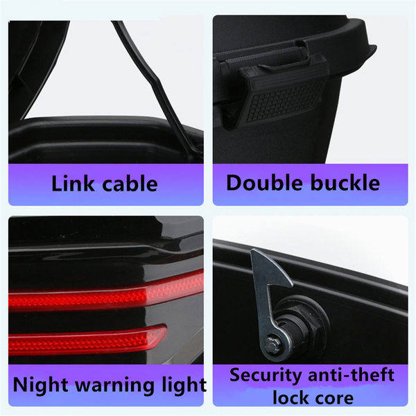 Motorcycle Tour Tail Box Scooter Trunk Luggage Lockable Waterproof w/ Mountings
