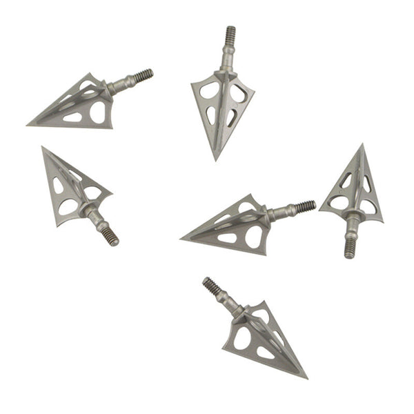 6x Archery Broadhead Hunting 100gr Arrow Head 3 Blade Stainless Steel Arrowhead