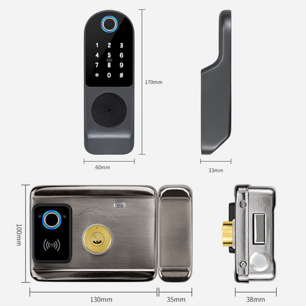 Double Side Fingerprint Lock Bluetooth Smart Door Lock Keyless Entry Lock AU